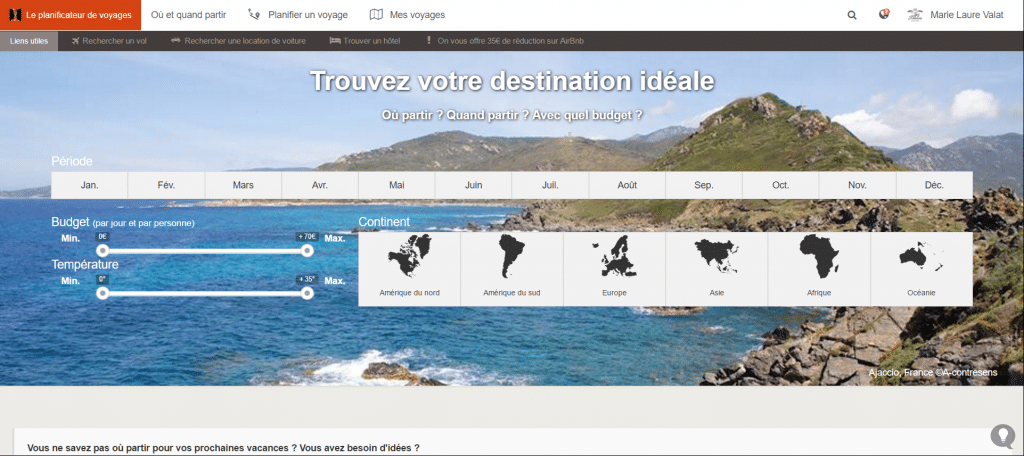 Planificateur de voyage